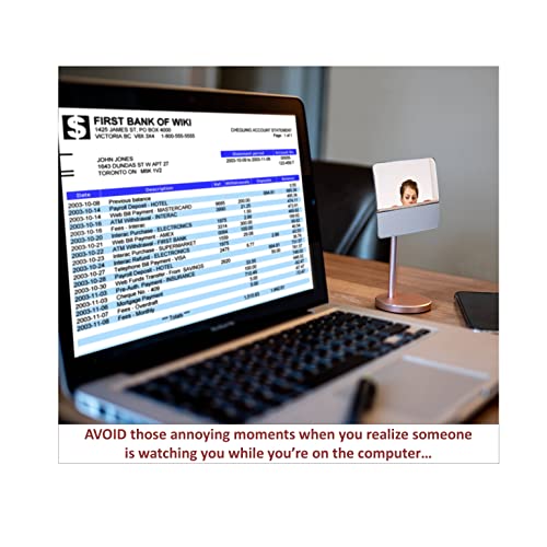 Silver Desk and Cubicle Mirror with Detachable Wide Angle Glass Stand U33144