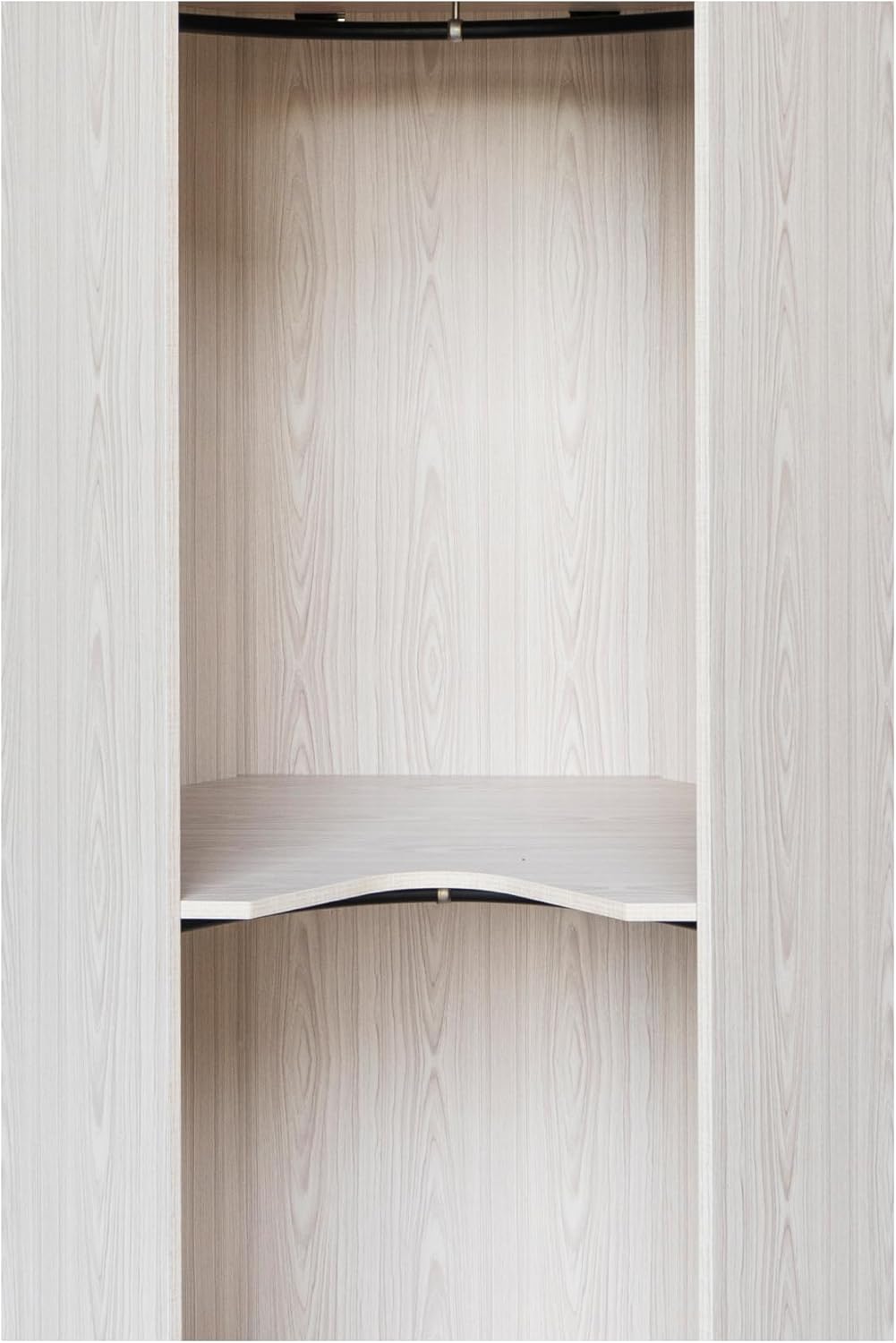 Corner Armoire Wardrobe Closet Cabinet with Hanging Rail, 64" H, Natural I182