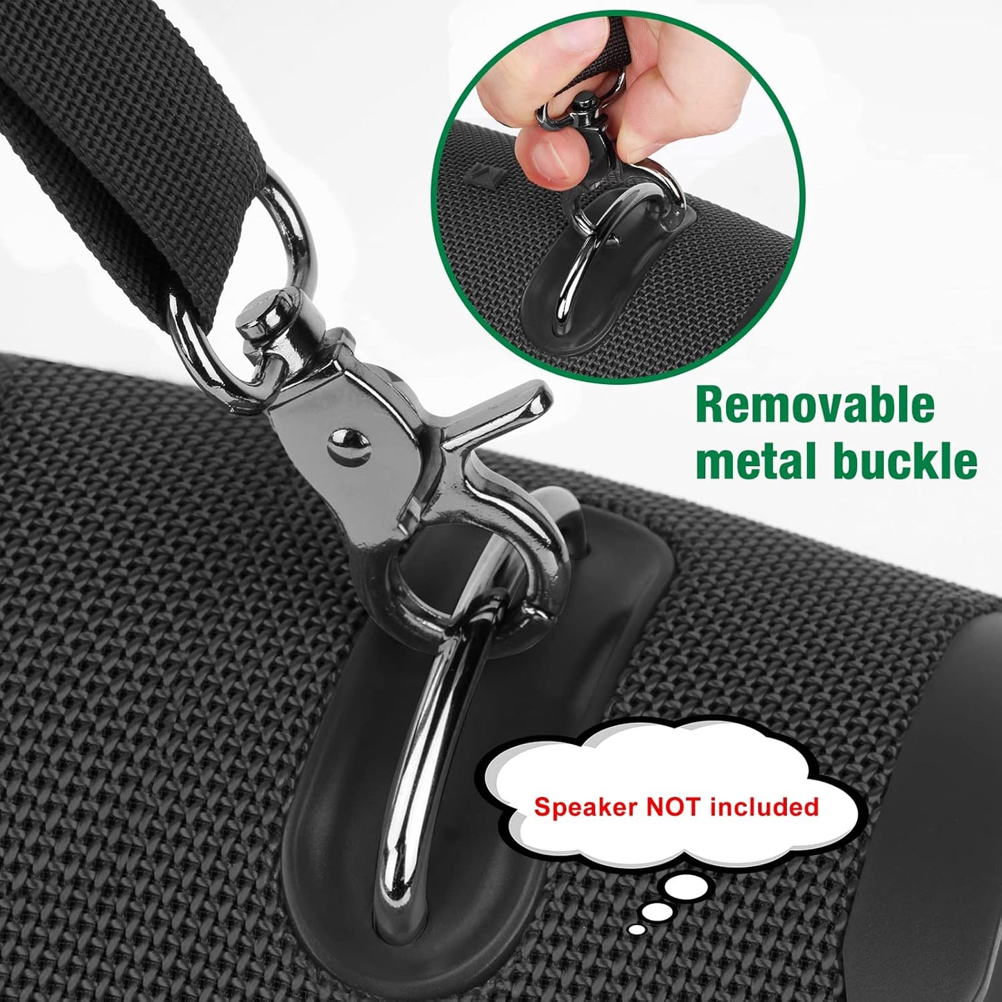 Desing Wish Removable Speaker Handle Strap for JBL Xtreme, W-King X10, ZEALOT S67 (Black) E719109