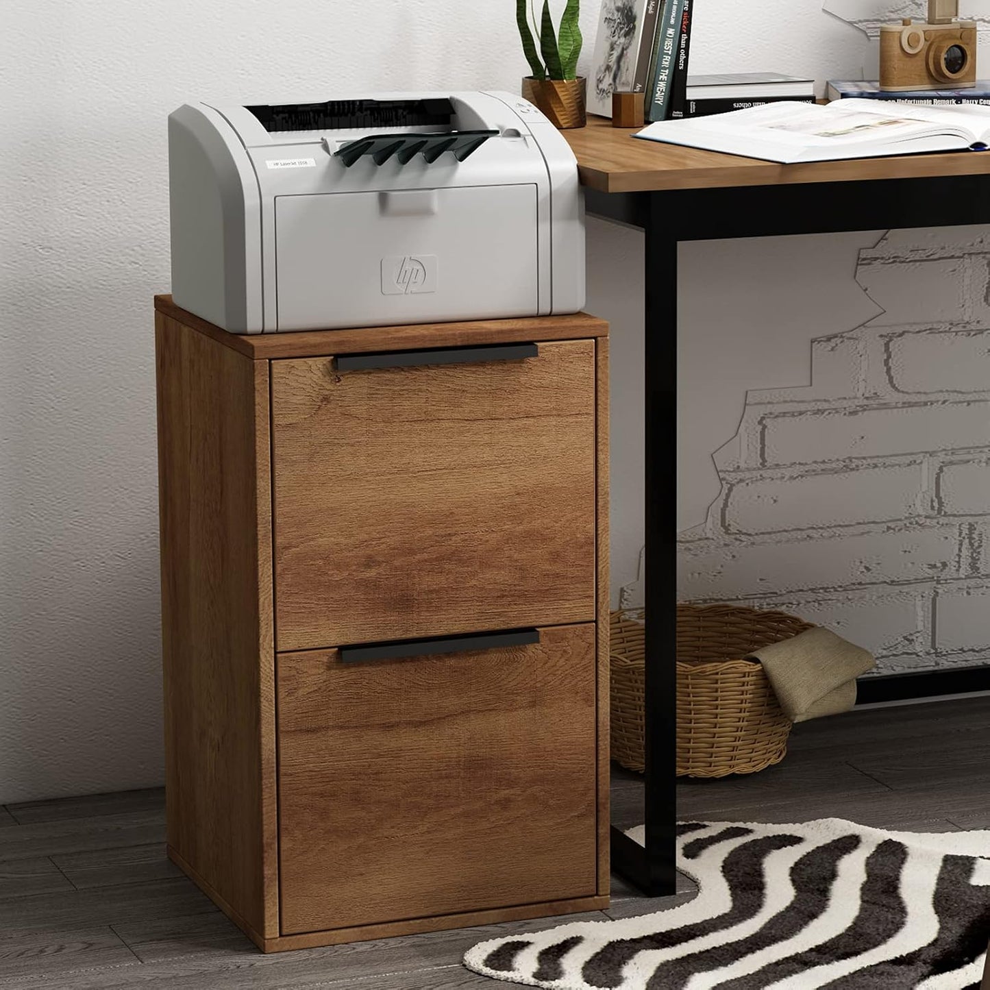 GREATMEET Wood 2 Drawers Vertical File Cabinet for Letter Size, Home Office K8741