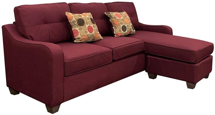 Cleavon II Sectional Sofa with 2 Pillows, Red Linen Z232