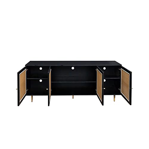 Rattan Sideboard Buffet Cabinet with Adjustable Shelf for TV up to 55" Z584820