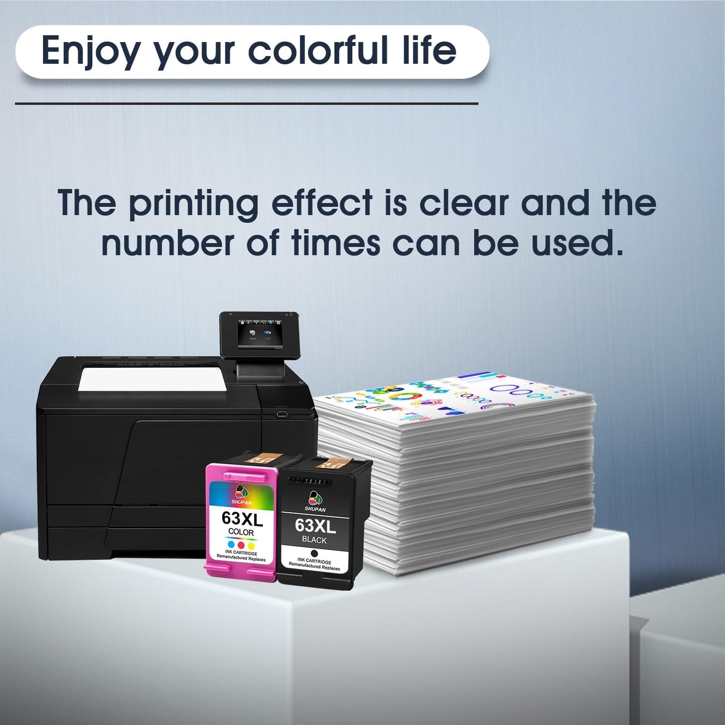 63XL Ink Cartridge Combo Pack Remanufactured for HP Printers N2120