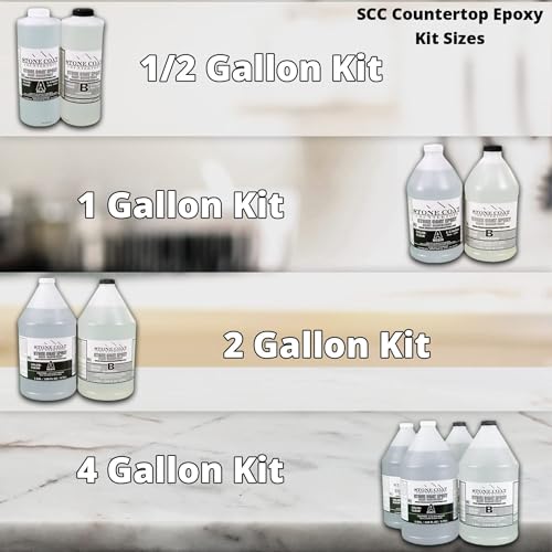 Stone Coat Countertops Epoxy Kit (1 Gal) Heat Resistant Food Safe UV Resistant H23179