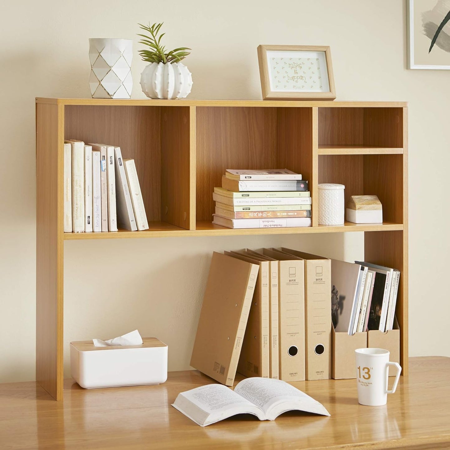 DormCo The College Cube Desk Bookshelf Beech O2934