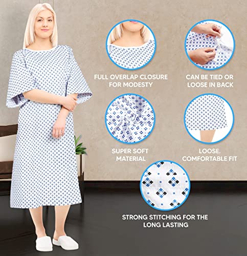Unisex Patient Gown Cotton Blend 2XL 2 Pack Q727280