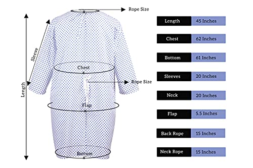 Hospital Gown 6 Pack for Women and Men, Cotton Blend, White, Fits Up to 2XL F75742