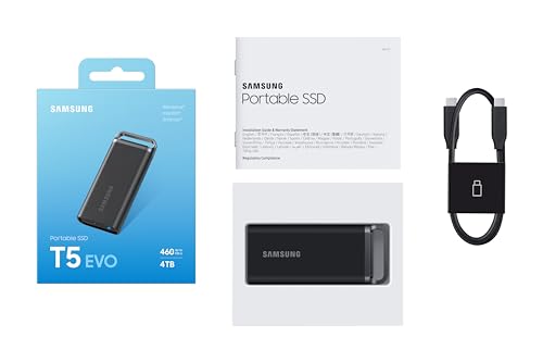 SAMSUNG T5 EVO Portable SSD 2TB, USB 3.2 Gen 1, Black B997552