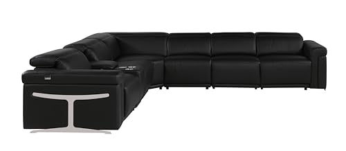 Riccardo 6-Piece Italian Leather Sectional Sofa with Power Reclining Seats, White L74812