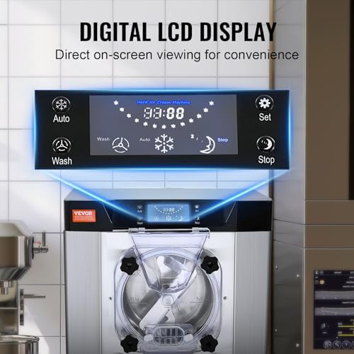 VEVOR Commercial Ice Cream Machine 1400W 20 Gph Hard Serve Maker with LED Display P923120