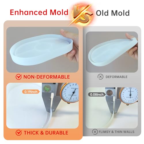 Resin Tray Molds 3 Pcs Silicone Coaster Molds for Epoxy Resin Concrete E902