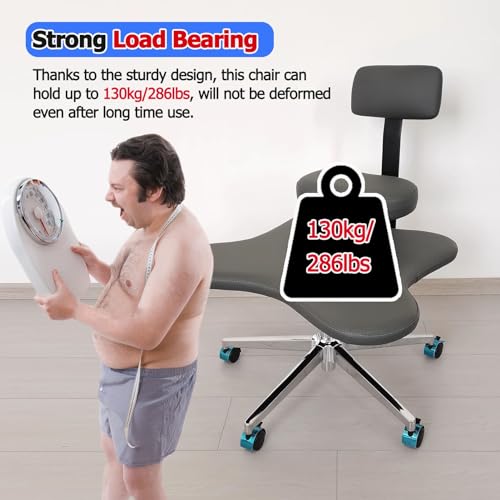 Ergonomic Cross Legged Office Chair with Lumbar Support, White M9496
