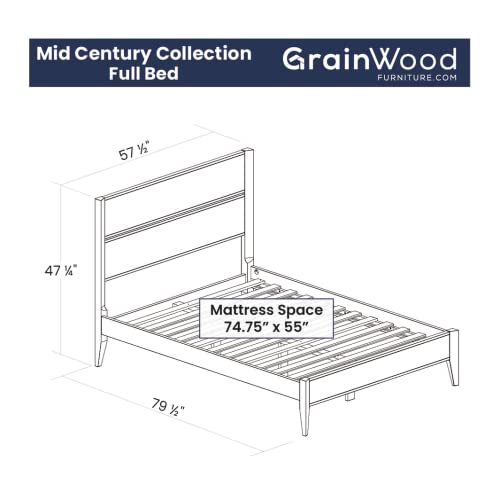 Solid Wood Platform Bed, Queen Size, Walnut V38027