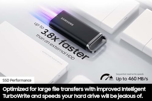 SAMSUNG T5 EVO Portable SSD 2TB, USB 3.2 Gen 1, Black B997552