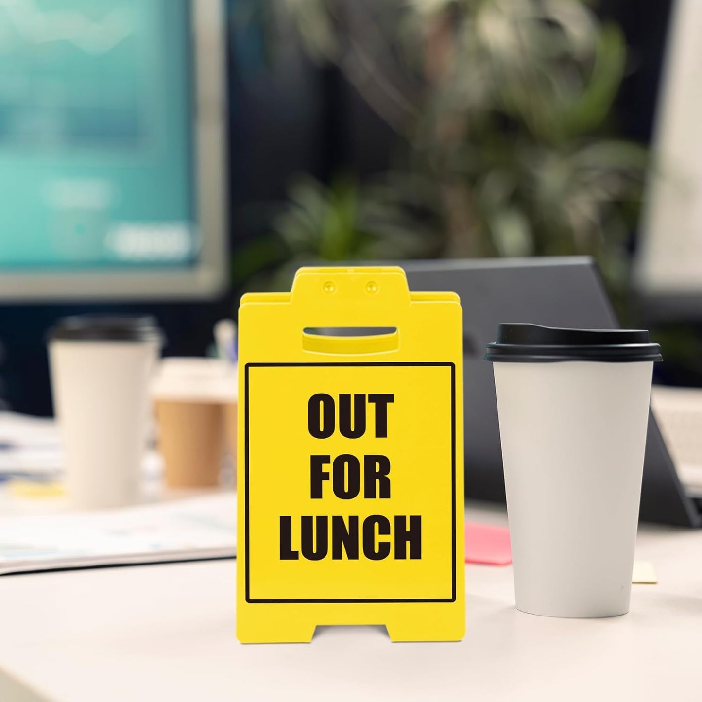 OUT FOR LUNCH Sign, Office Desk Accessories, Cubicle Decor Z59108