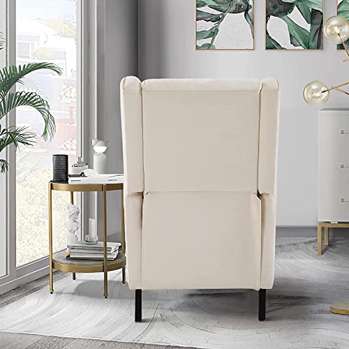 LEISLAND Wingback Recliner Chair with Heat and Massage, Beige D210229