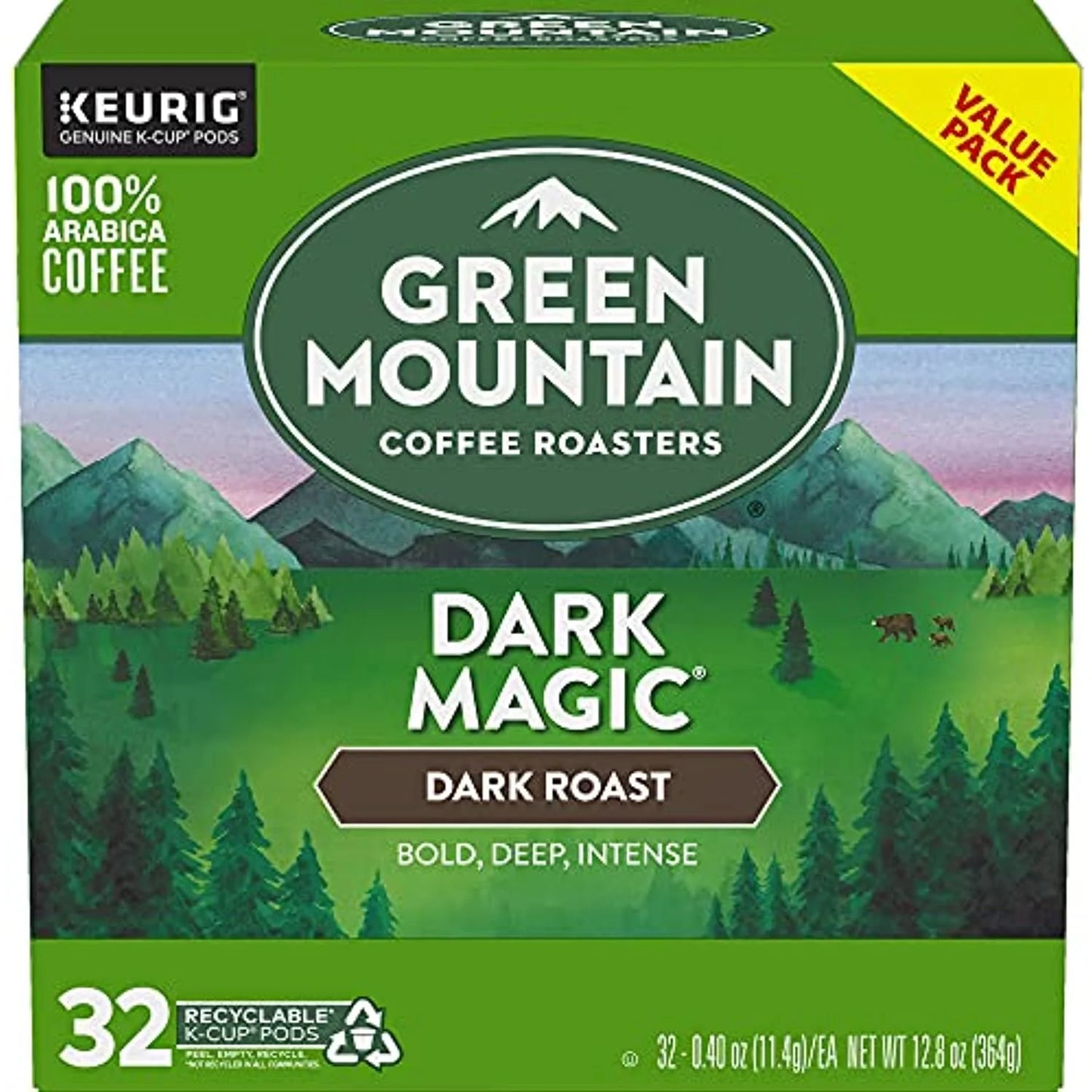 Green Mountain Coffee Roasters Dark Magic Single-Serve Keurig K-Cup Pods, Dark Roast, 32 Count X4924