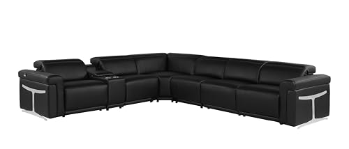 Riccardo 6-Piece Italian Leather Sectional Sofa with Power Reclining Seats, White L74812
