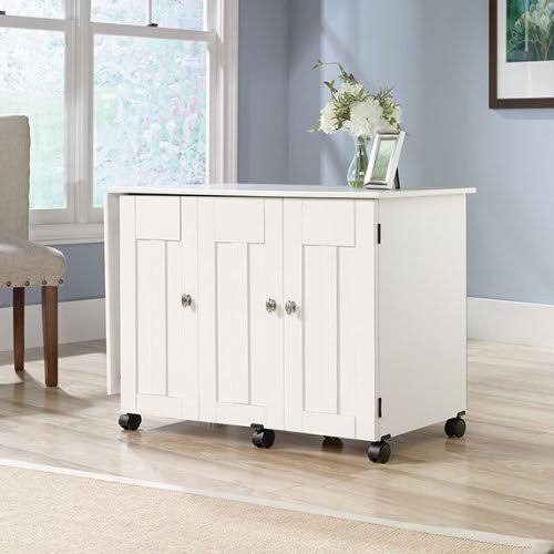 Sauder 414873 Sewing u0026 Craft Cart, Soft White Finish