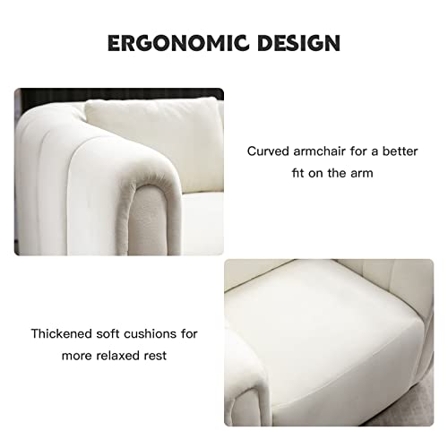 ANJ Swivel Barrel Chair with Plump Pillow, Green V36499