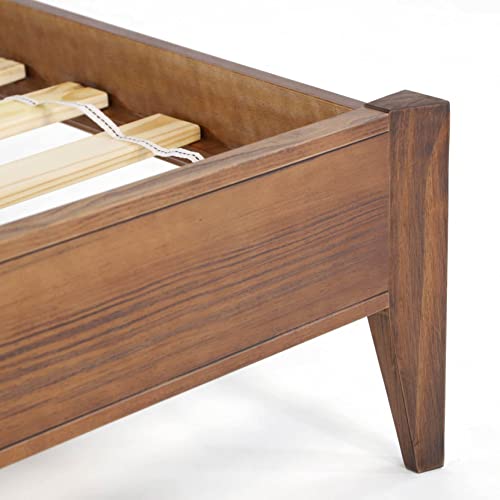 Solid Wood Platform Bed, Queen Size, Walnut V38027