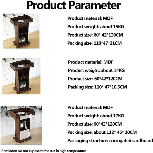 Podium Wood Stand Floor Standing Podium with Storage Shelf for Speakers V296924