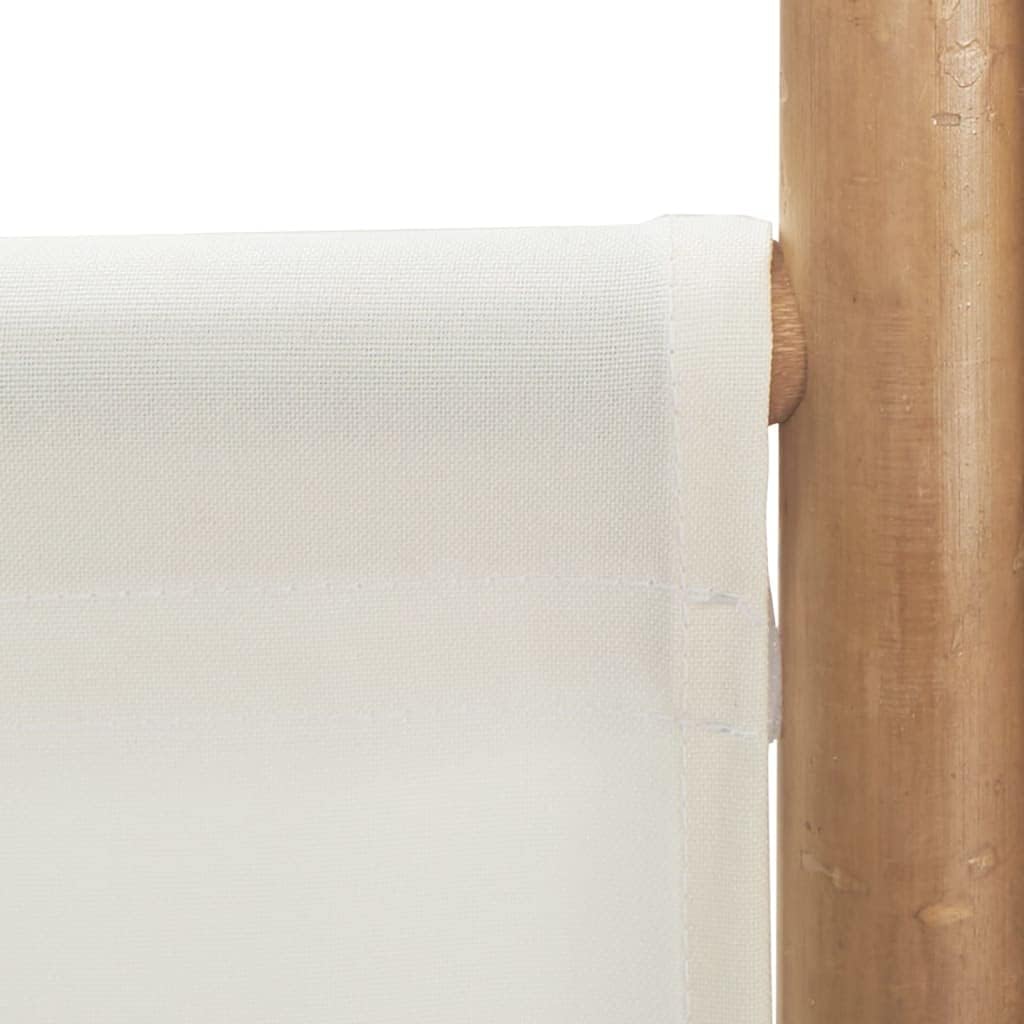 Bamboo 4-Panel Room Divider 63" Cream White Y56303