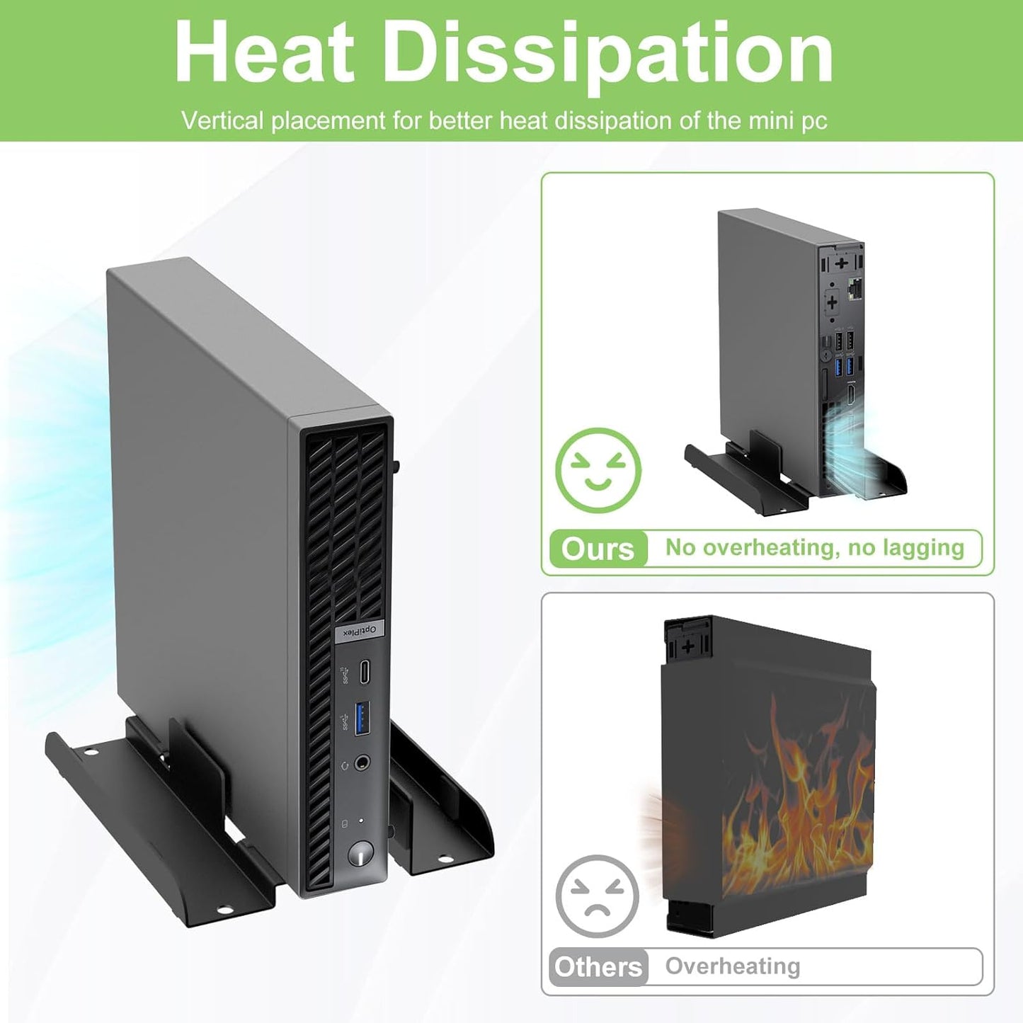 Universal Mini PC Desk Stand for Dell HP Lenovo Adjustable Vertical Holder V5694