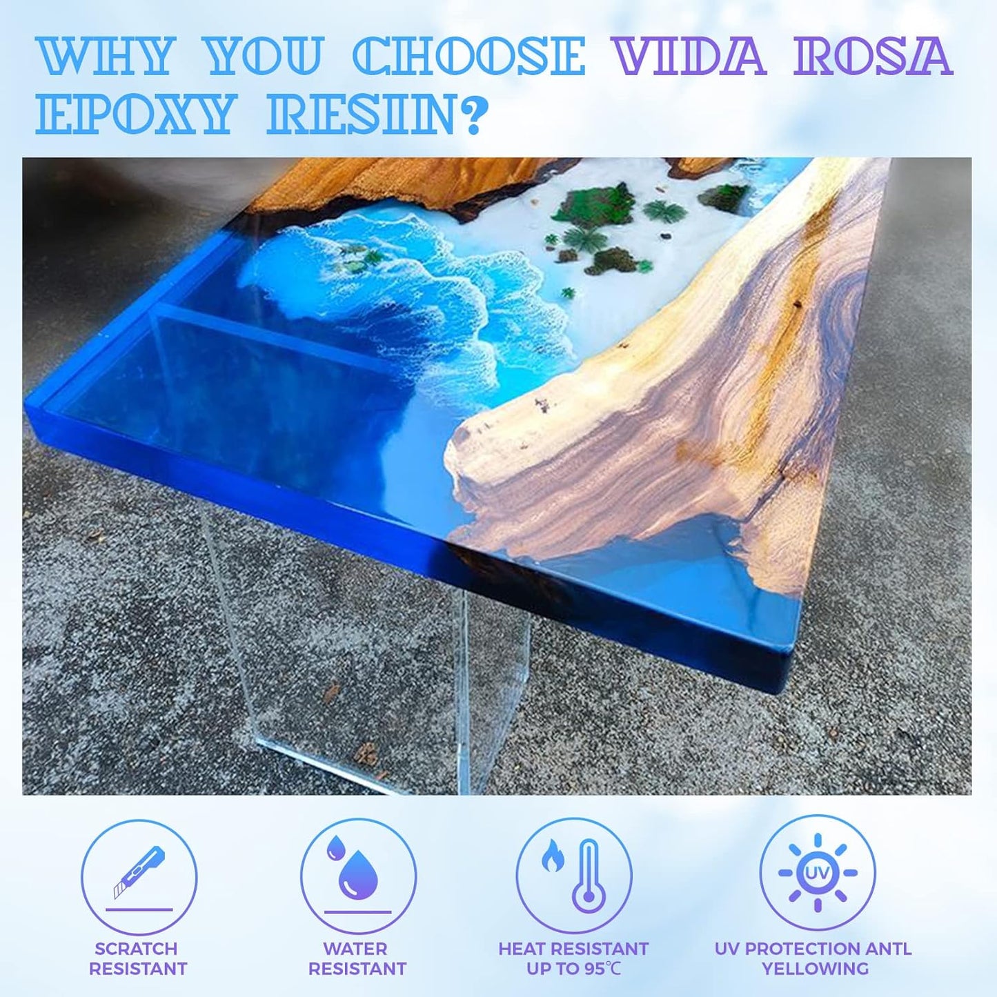 Vida Rosa Epoxy Resin Kit for Beginners with Molds, 600ml Y1915