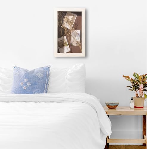11x17 Extra Deep Shadow Box Frame with Linen Back - Rustic Memory Display Case (Black) W8281