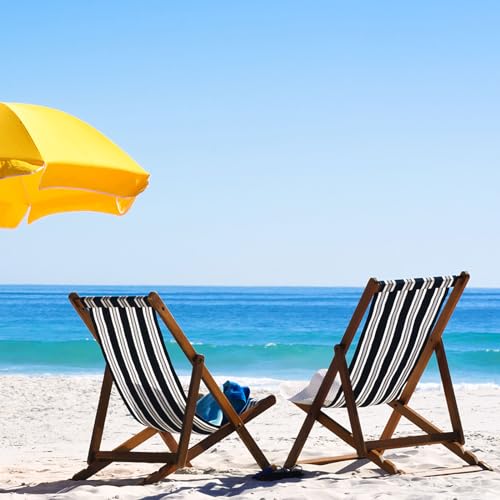 PATIKIL Beach Chair Replacement Fabric 45 x 17 Oxford Cloth for Lounge Chair, Blue White A248629
