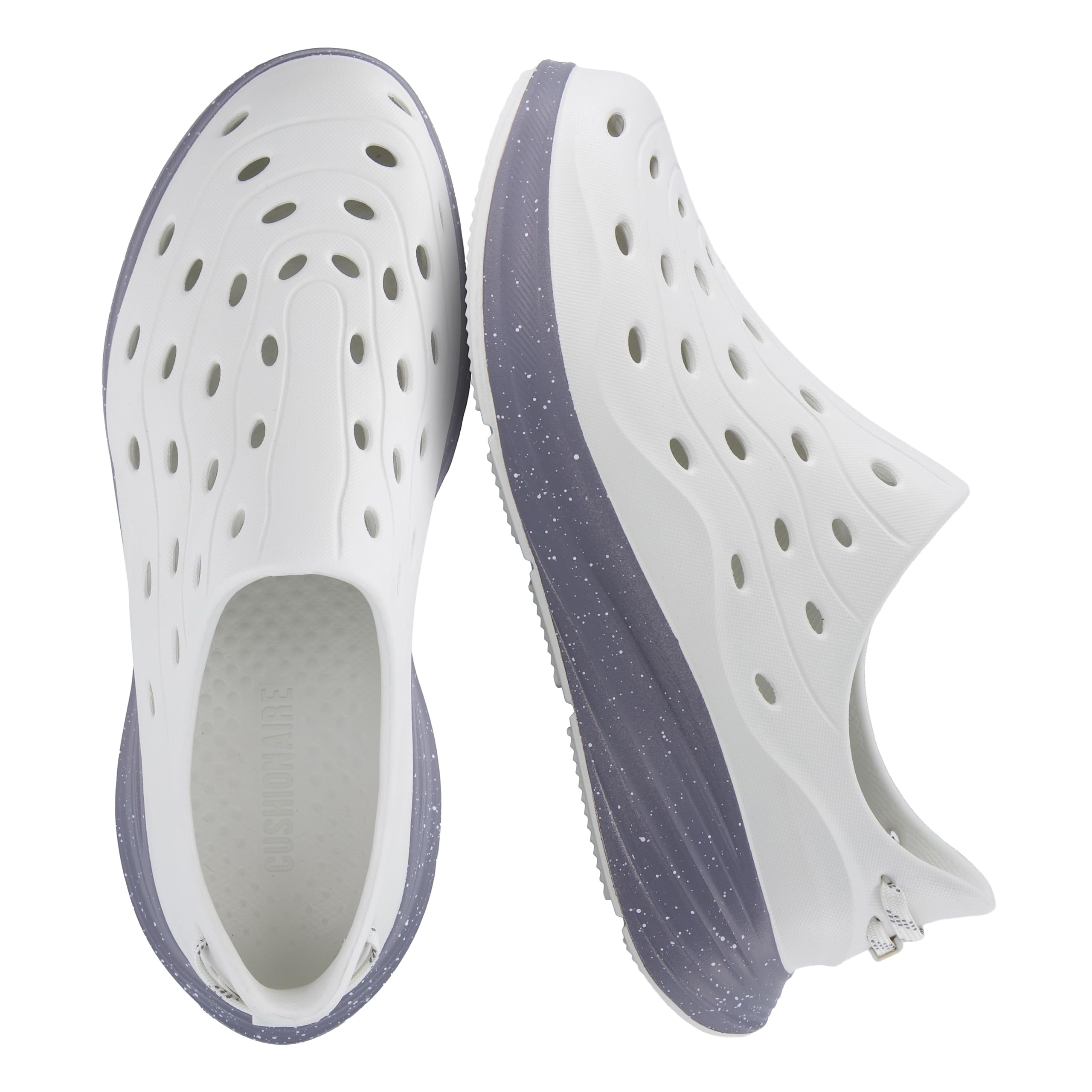 CUSHIONAIRE Fuel EVA Recovery Shoes for Men, Lightweight Slip On Waterproof Sneaker Clogs with Cushioned Footbed and Ventilated Design