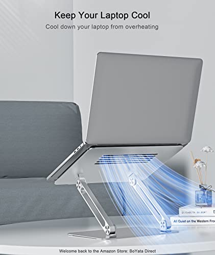 BoYata Laptop Stand, Adjustable Aluminum Riser for Desk, Compatible with MacBook Pro/Air and 15-Inch Laptops P2379