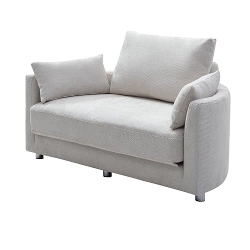 Foldable Sleeper Sofa Bed with 3 Elastic Pillows, Burgundy N72103