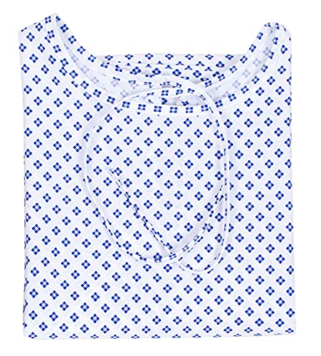 Hospital Gown 6 Pack for Women and Men, Cotton Blend, White, Fits Up to 2XL F75742