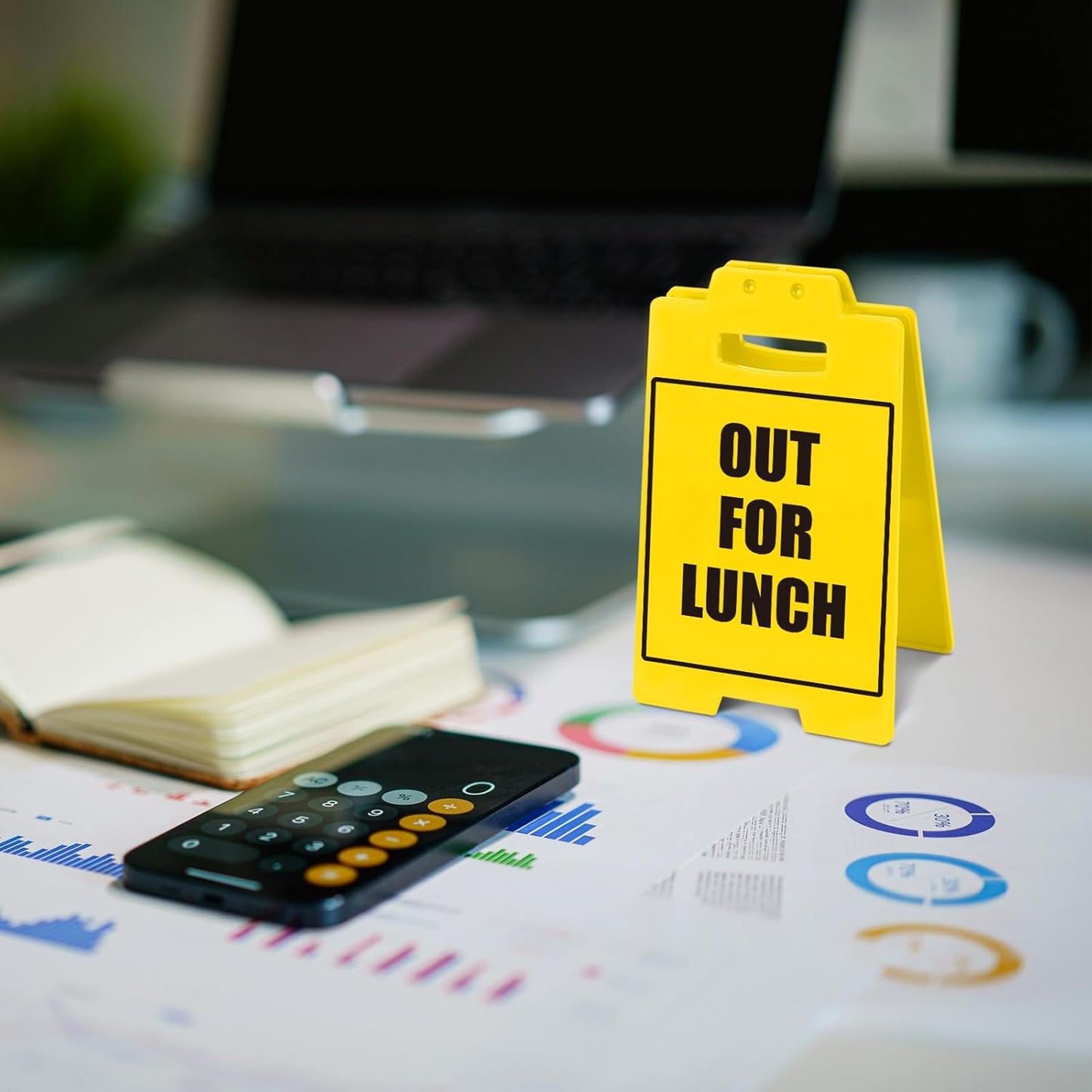 OUT FOR LUNCH Sign, Office Desk Accessories, Cubicle Decor Z59108