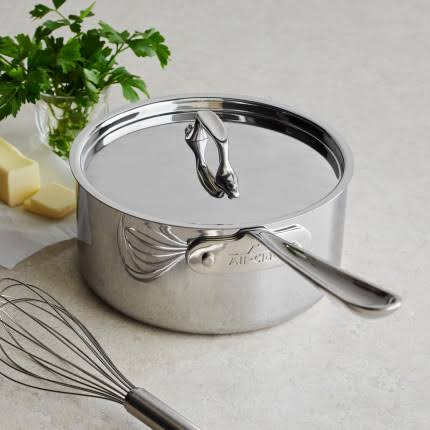 All-Clad Stainless Steel Saucepan with Lid, 4 qt A556217
