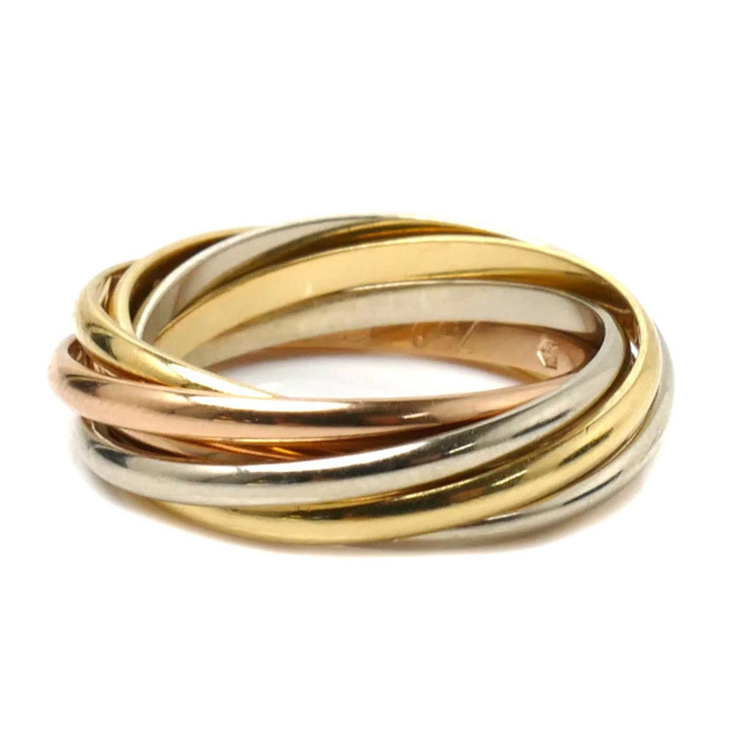CARTIER K18YG PG WG Trinity 7-row Ring Ladies B614