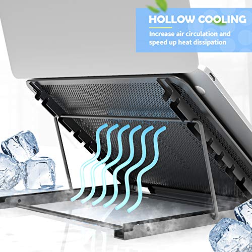 Foldable Laptop Stand for Desk, Ventilated, Adjustable (Black) F75332