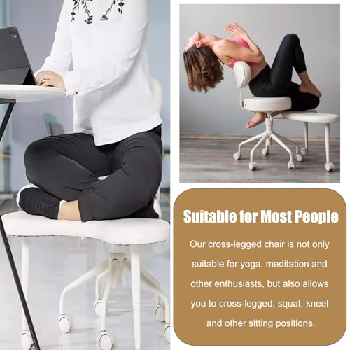 Game Cross Legged Chair with Back Support, Swiveling Meditation Chair (Black) C10748