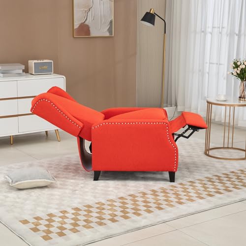 Adjustable Wingback Recliner Chair with Footrest, Red M148873