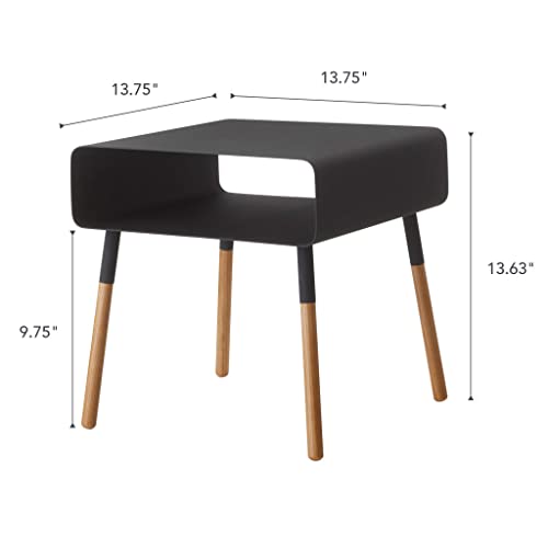 YAMAZAKI home Plain Side Table with Storage Shelf White Y79756