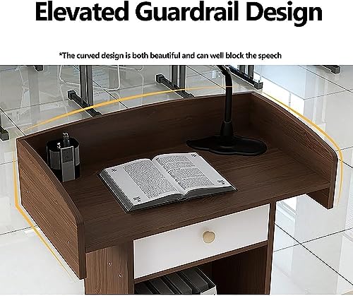 Podium Wood Stand Floor Standing Podium with Storage Shelf for Speakers V296924