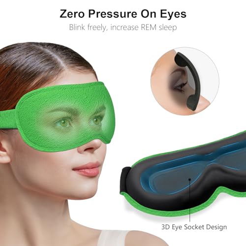 Gritin 100% Blackout Sleep Masks for Women & Men, Ergonomic 3D Cutout Eye Mask, Curry Color I3295