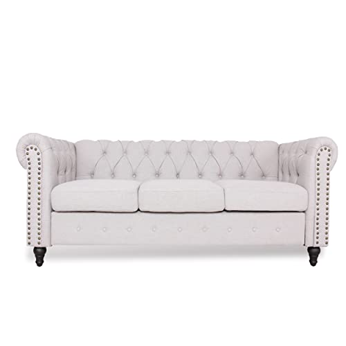 Chesterfield Sofa with Nail-Head for Living Room Office Sofa Set Modern Fabric Sofa Accent Tufted Chairs for Living Room