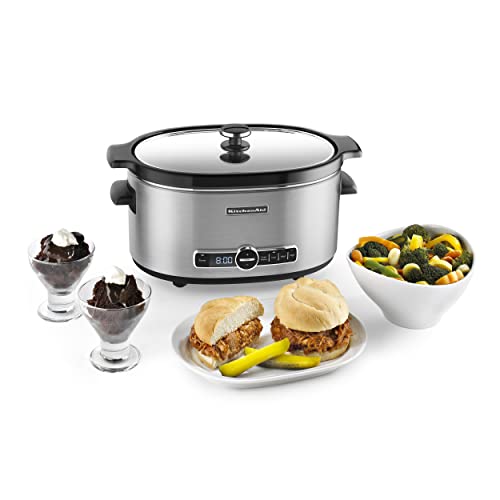 KitchenAid KSC6223SS 6-Qt Slow Cooker, Stainless Steel X7425