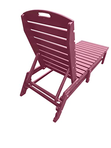 Outdoor Pool Chaise Lounge, Heavy-Duty Folding Beach Lounger, Teal W347737