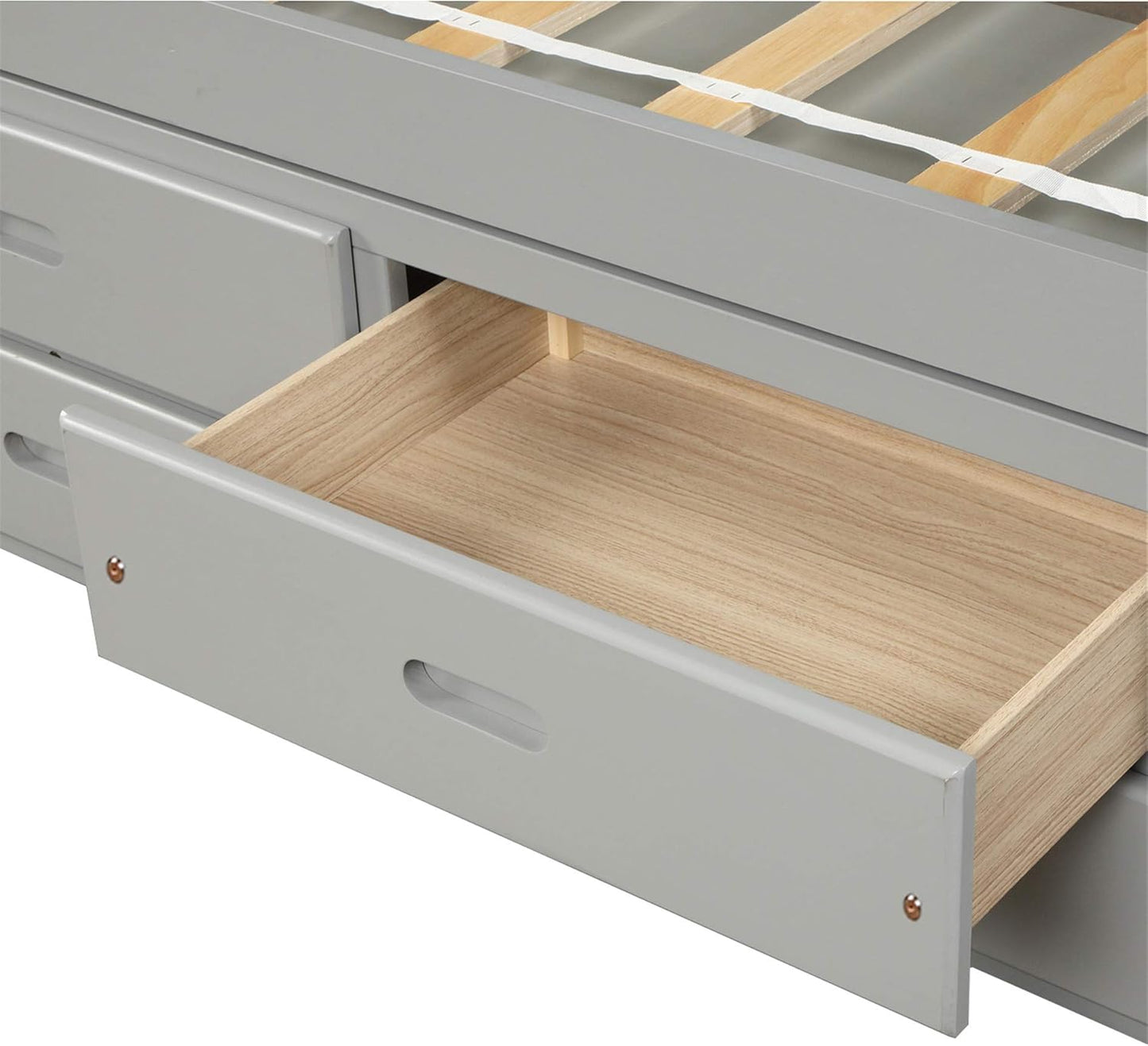 Harper & Bright Designs Twin Size Solid Wood Platform Storage Bed with 6 Drawers M555906