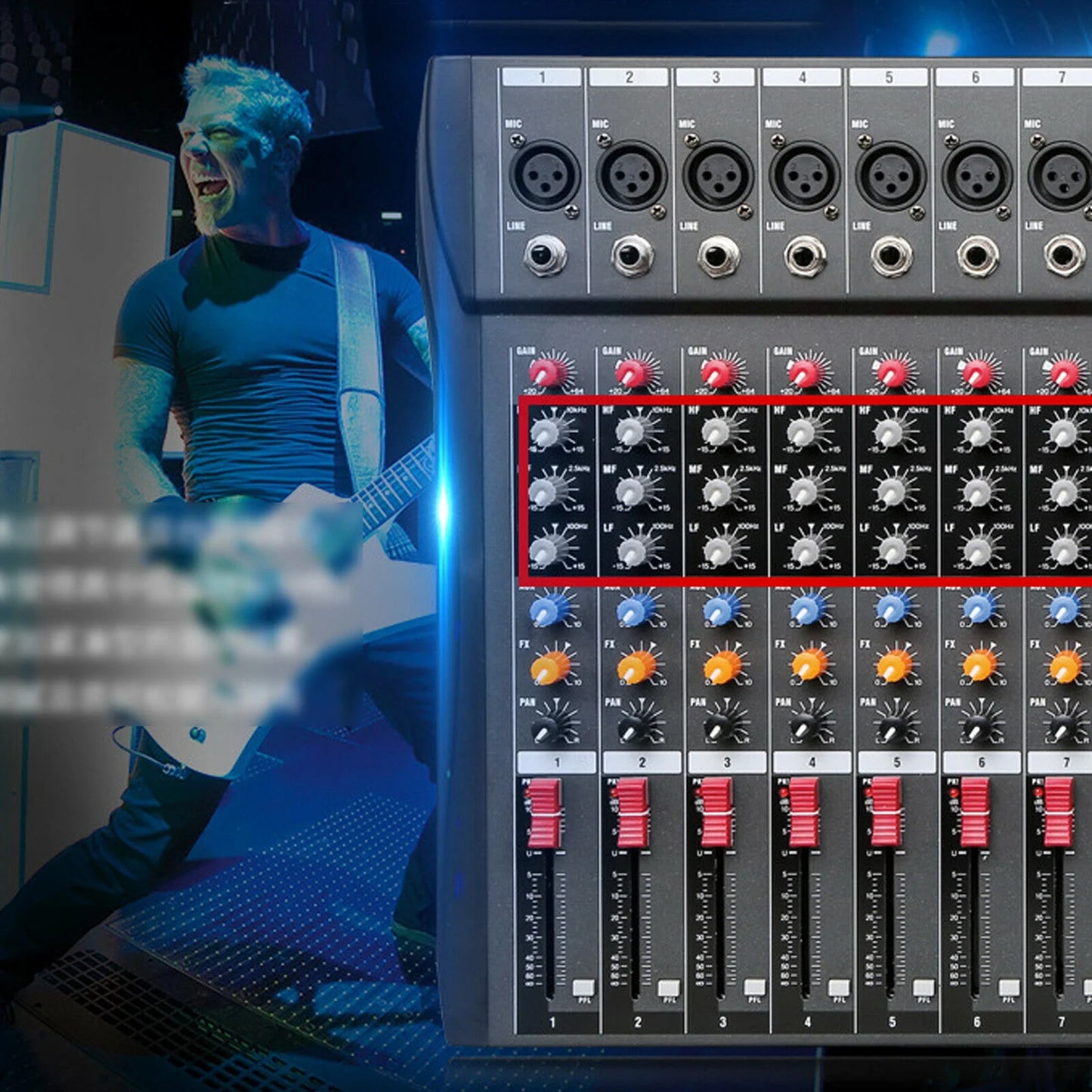 Fichiouy Pro 12-Channel Audio Mixer with Bluetooth and USB W92087