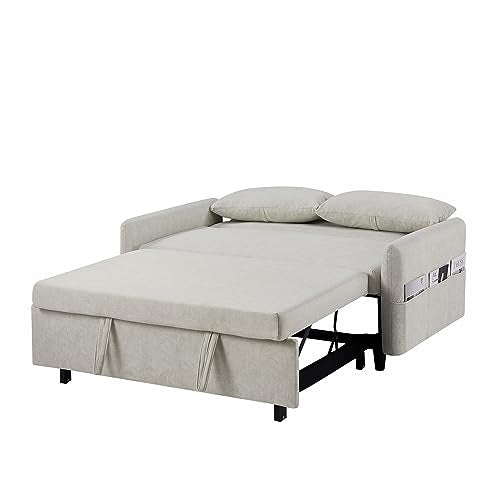 GIA 3 in 1 Convertible Sleeper Sofa Futon Couch with Adjustable Backrest, Gray K696399